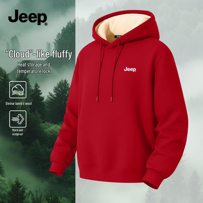 JEEP Men s Lucky Year Lamb Wool Lined Hooded Sweatshirt 3XL