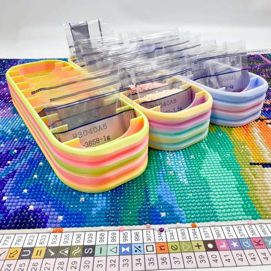 Pudełko do przechowywania saszetek z diamentami, 10 przegródek, organizer na saszetki z diamentami i długopisy, uchwyt na akcesoria do rękodzieła dla miłośników Diamond Art