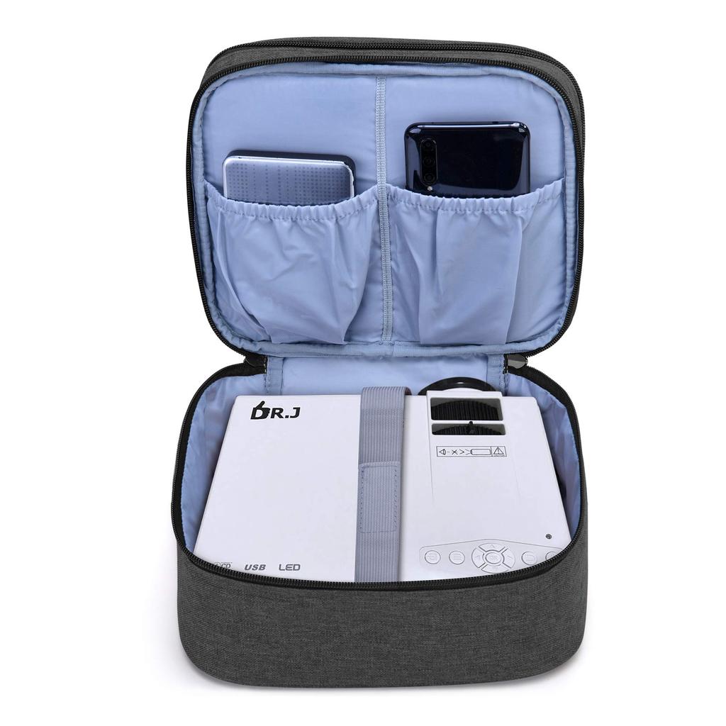 Luxja Small Projector Bag, Case Only, Compatible with DR.J/QKK Mini Projectors, Protects, Stores, and Carries, Black