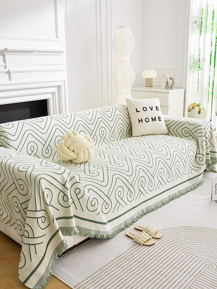 Linearer Sofabezug Wohnzimmer Minimalistisch Katzenfest Sofabezug 2-Sitzer und 3-Sitzer Moderner Sofabezug L-förmiges Handtuch