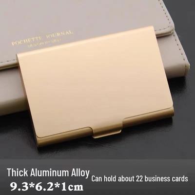 Porte-cartes de visite en aluminium disponible, Grande capacité, Portable & Unisexe, Idéal pour les expositions, les cadeaux, avec options de logo personnalisable.