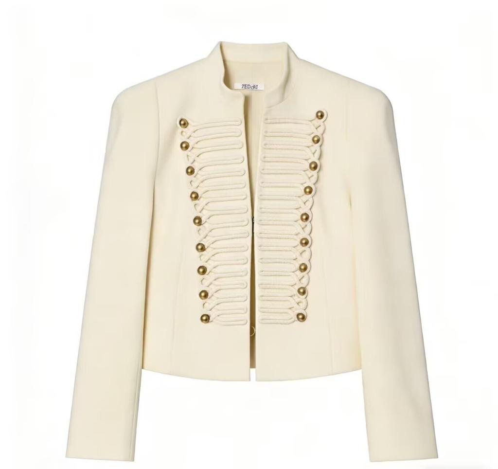 2026 Spring New Product European and American Cross-border Women's Clothing Fashion with Shoulder Pads Slim Short Blazer W018 1790