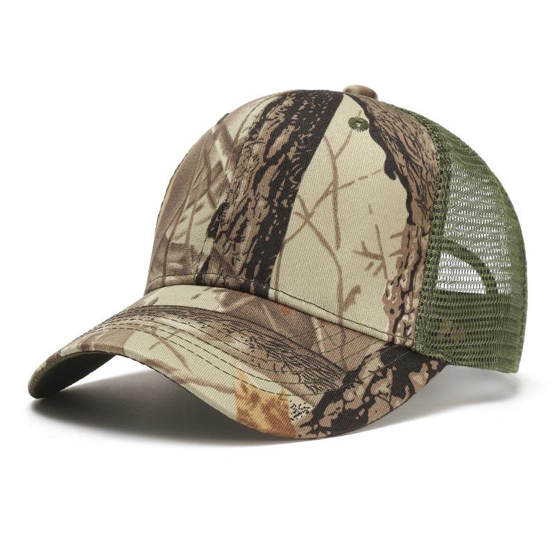 Unisex Camouflage Baseball Cap: Summer Mesh Hat with Curved Brim and Sun Protection for Outdoor Sports
