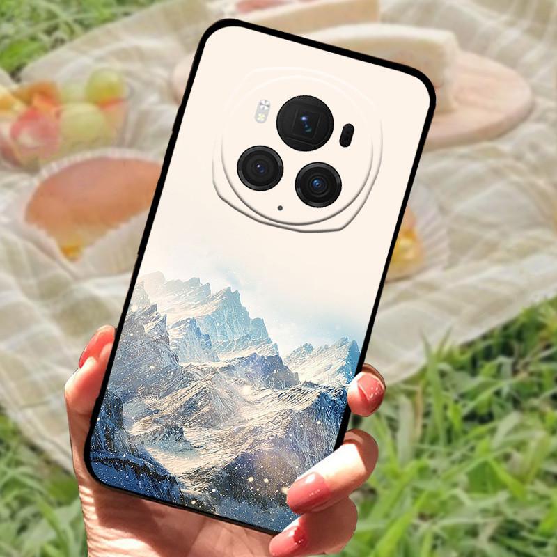 Für Honor Magic6 Pro Hülle Abdeckung Honor Magic6 Silikon Weich Marmor Schwarz Stoßstange Funda Coque für Honor Magic 6 Pro Vollständig Schützend