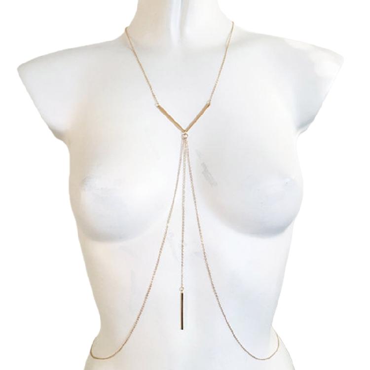 

Modern Body Chains Jewelry For Women Alloy Chest Chain Lightweight And Sturdy Perfect Music Festival Or Club Outing Accessory 1 золотий