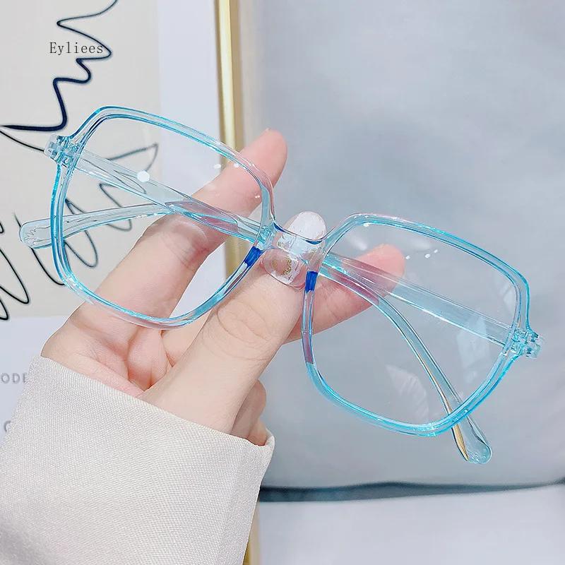 

Myopia Glasses Anti-Blue Light Nearsighted Glasses Women New Large Frame Korean Transparent PInk Frame Glasses -0.5 to -6.0 0