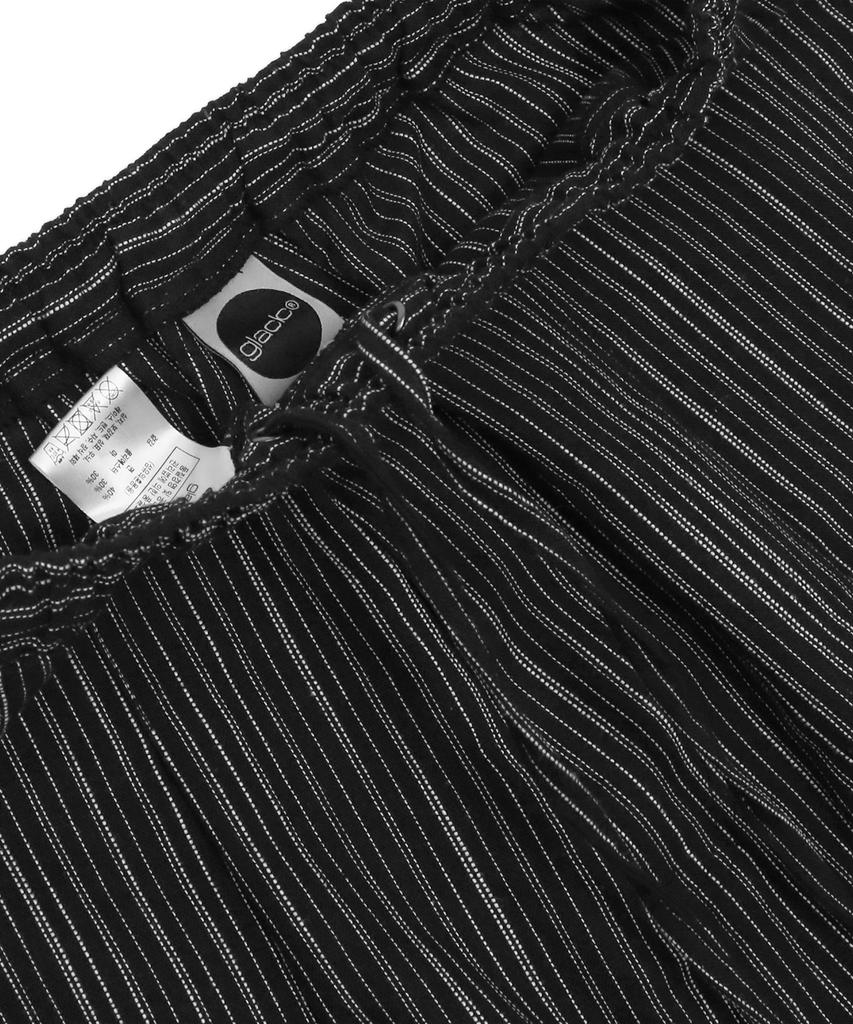 GLACK Gp139 Striped Linen Easy Pants (Black)