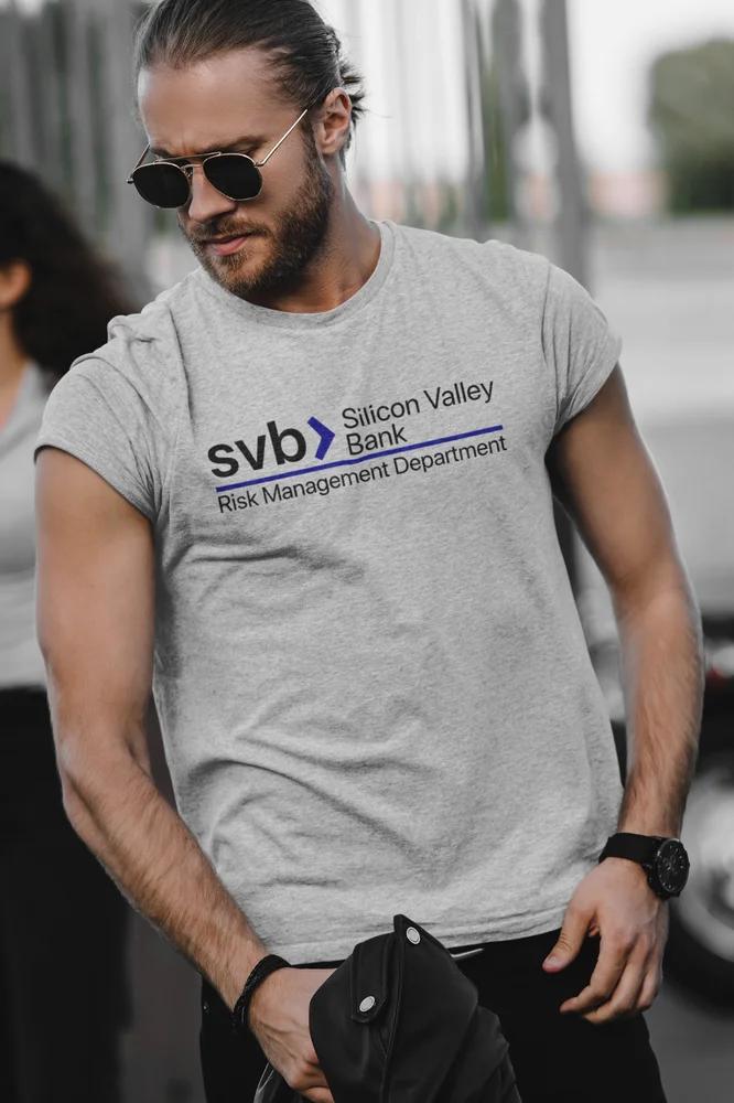 Silicon Valley Bank Risk Management Department SVB Funny Sarcasm TShirt 100 Cotton ONeck Short Sleeve Casual Mens Tshirt S
