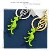 3D Stereoscopic Green Dinosaur Metal Keychain, Small Dinosaur-Shaped Keychain Pendant