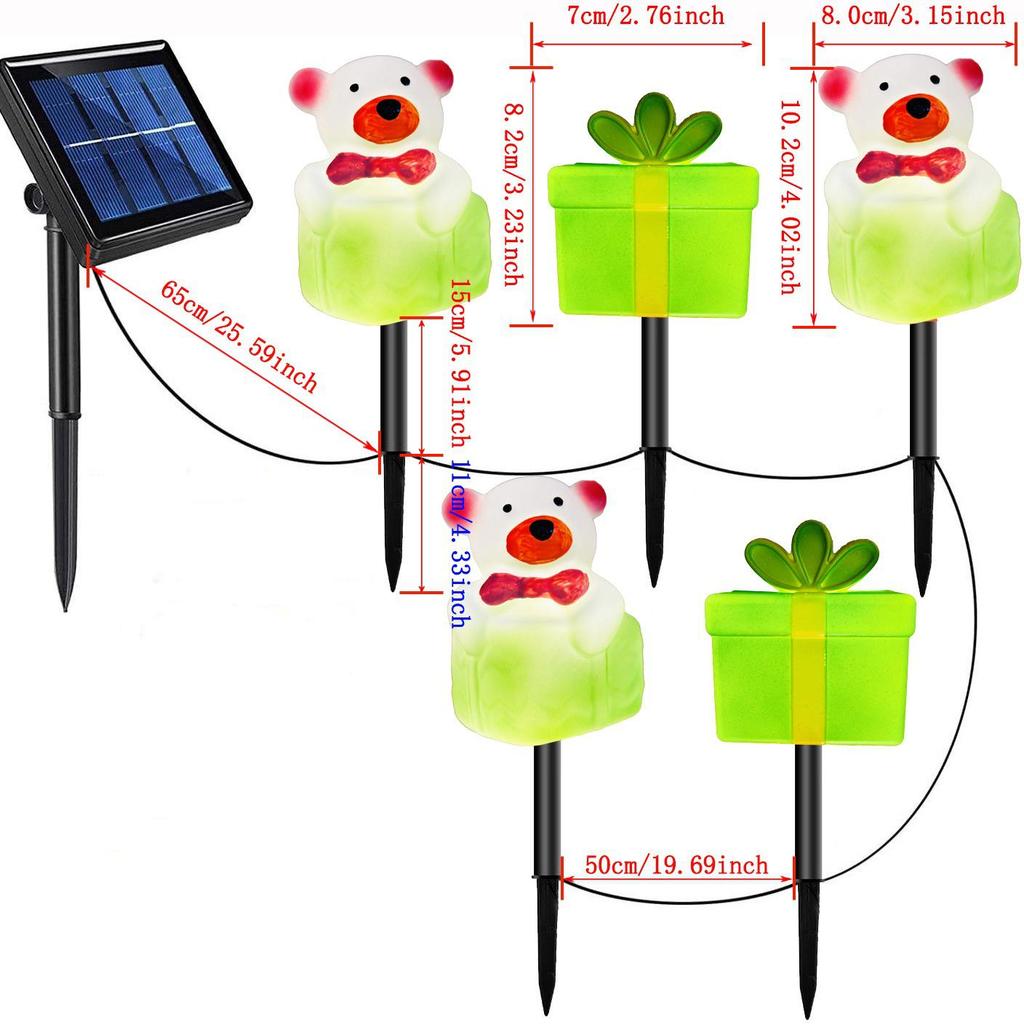 Solar Santa Claus LED Garden Stake Lights for Outdoor Lawn and Courtyard