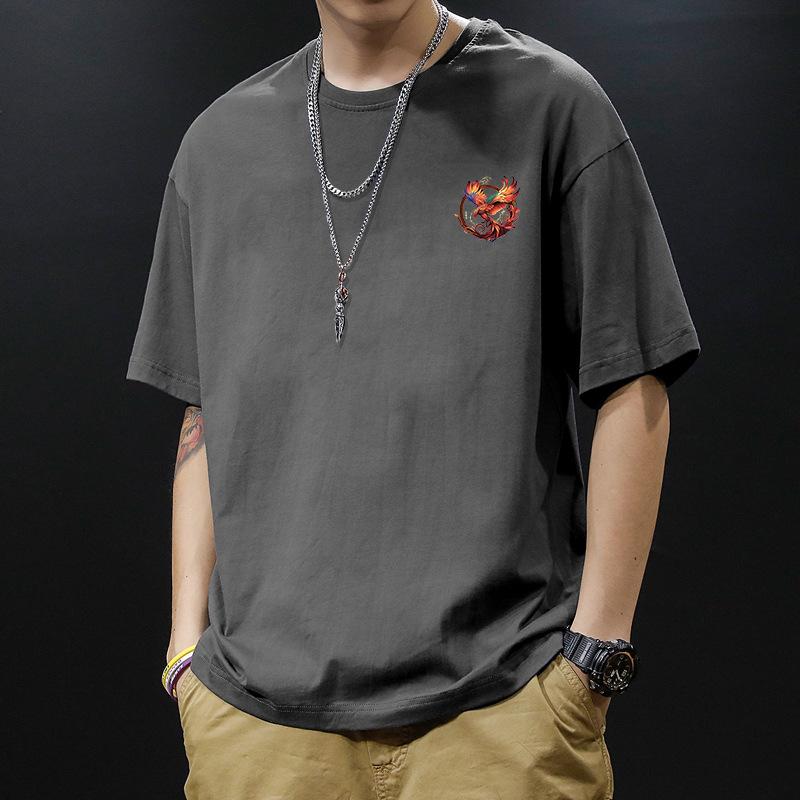 

Men s Short Sleeved T-shirt New Loose Casual Trendy Clothes Men s Printed Round Neck Pattern Fashionable 3XL