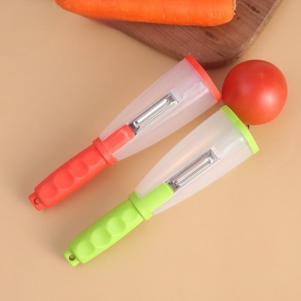 Ergonomic Handle Vegetable Peeler Storage Tube Peeler with Organizer Gadgets Fruit Peeler Camping