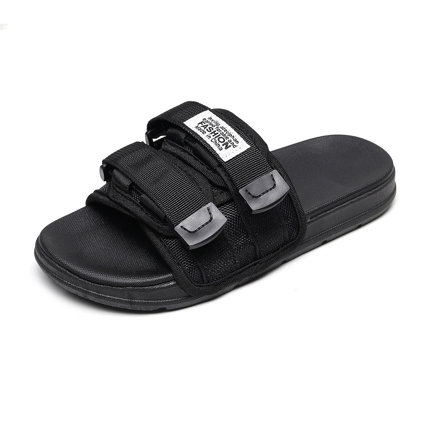 

Модные и модные сандалии и тапочки 2024 года, летние новые повседневные тапочки для пар, универсальные классические повседневные тапочки 35-36 чёрный