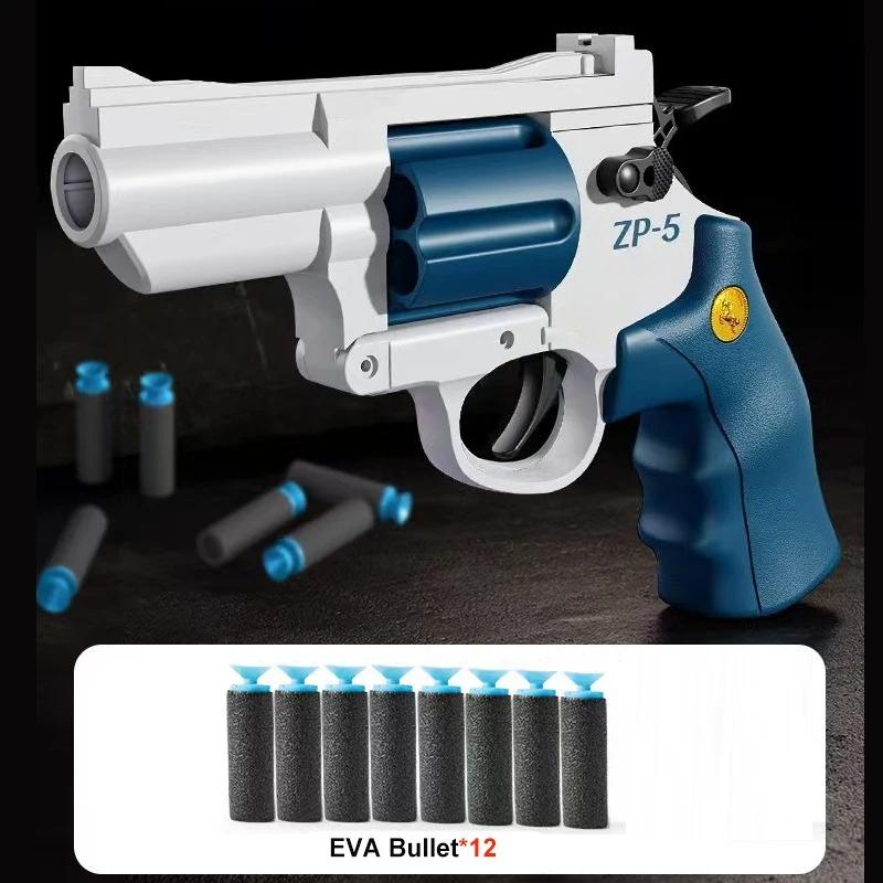 Manual ZP5 Toy Pistol Gun for Kids Outdoor Fun Shooting Game EVA Soft Dart Bullet Launcher Toy Gun for Children's Birthday Gift