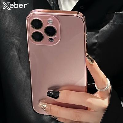 Plating Glossy Glass Phone Case For For Iphone 17 1 16 Pro Max 14 13 12 11 Pro Camera Protection Shockproof Bumper Hard Cove