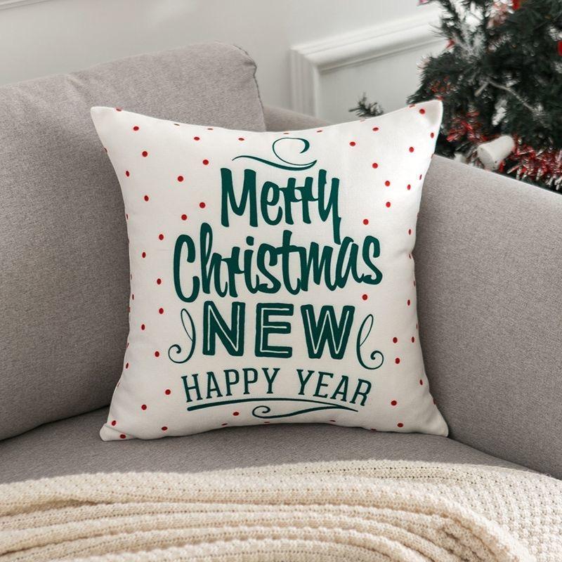 Christmas Cartoon Pillow cover,Santa Claus,reindeer,snowman,cute Pillowcase,home Celebration,red Creative Gift