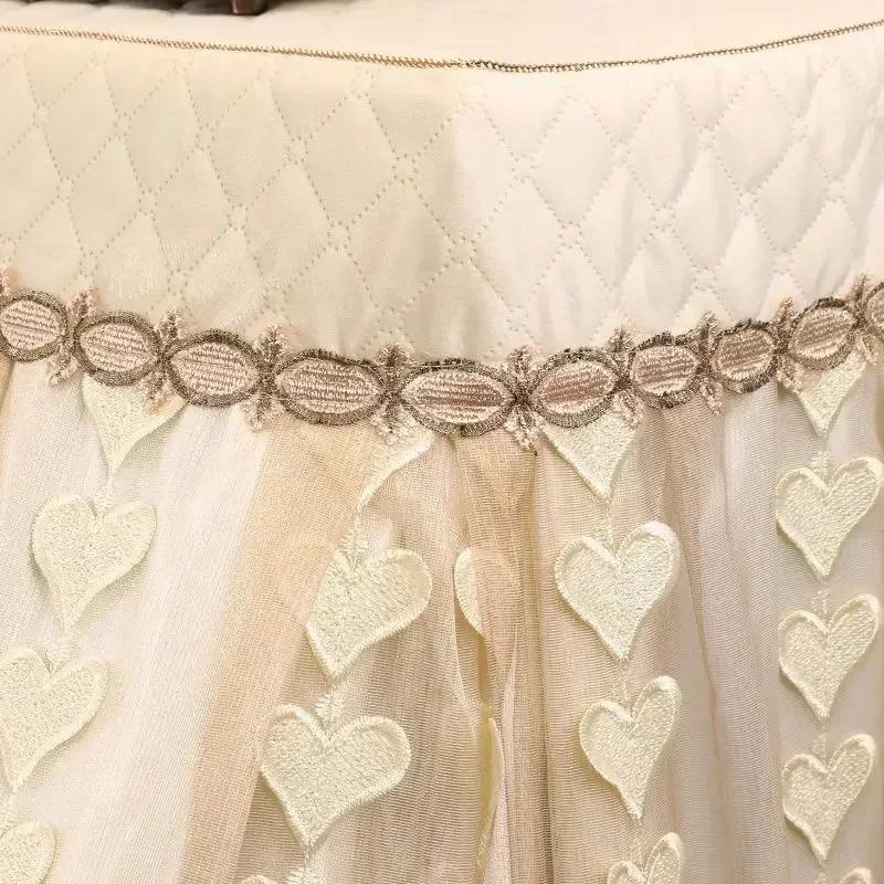 Heart Shaped Embroidered Piano Cover High End Lace European Piano Protective Case Modern Minimalist Piano Stool Dust Cover