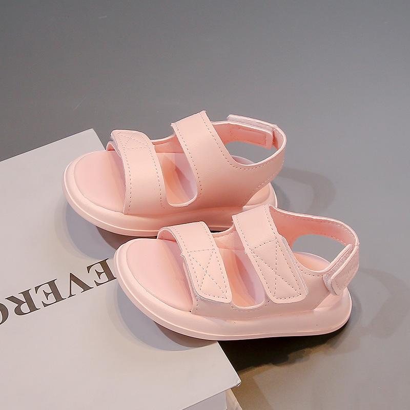 

2025 Comfortable Kids Sandals - Summer Beach Shoes for Boys and Girls, Soft Sole, Solid Color, Casual Wear Size 22: 14CM рожевий