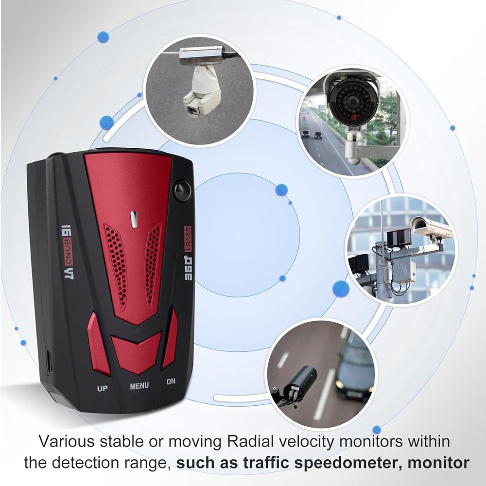 V7 Car Speed Radar Detector Electronic GPS Speed Alert System for Vehicle , Russian Language