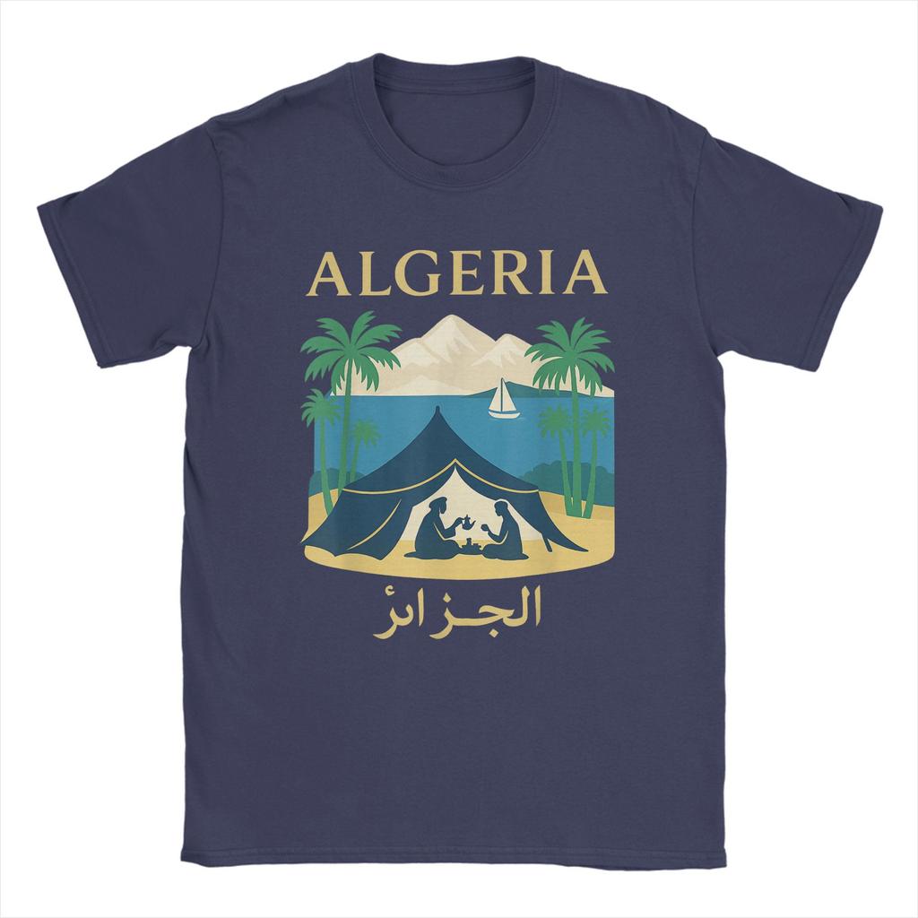 Algeria Djazair Africa Desert Men T Shirts DZ Arab Funny Tee Shirt Short Sleeve Crew Neck T-Shirt Cotton Printed Tops