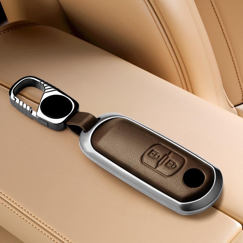Metall Leder Auto Fernbedienung Schlüsselhülle Hülle Halter Schale Fob für Mazda 3 Axela CX-30 CX-5 CX-30 CX-50 CX70 CX90 6 CX-9 MX-5 Atenza