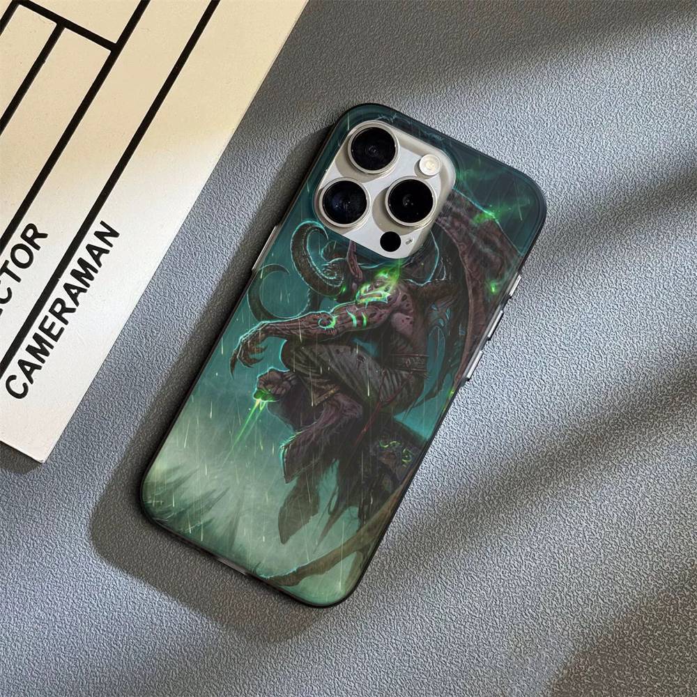 W-World Of W-Warcraft Game Retro Corrugated Pattern For IPhone 17 16 15 14 13 12 11 16 Pro Max Plus Pro Non-slip Phone Cover