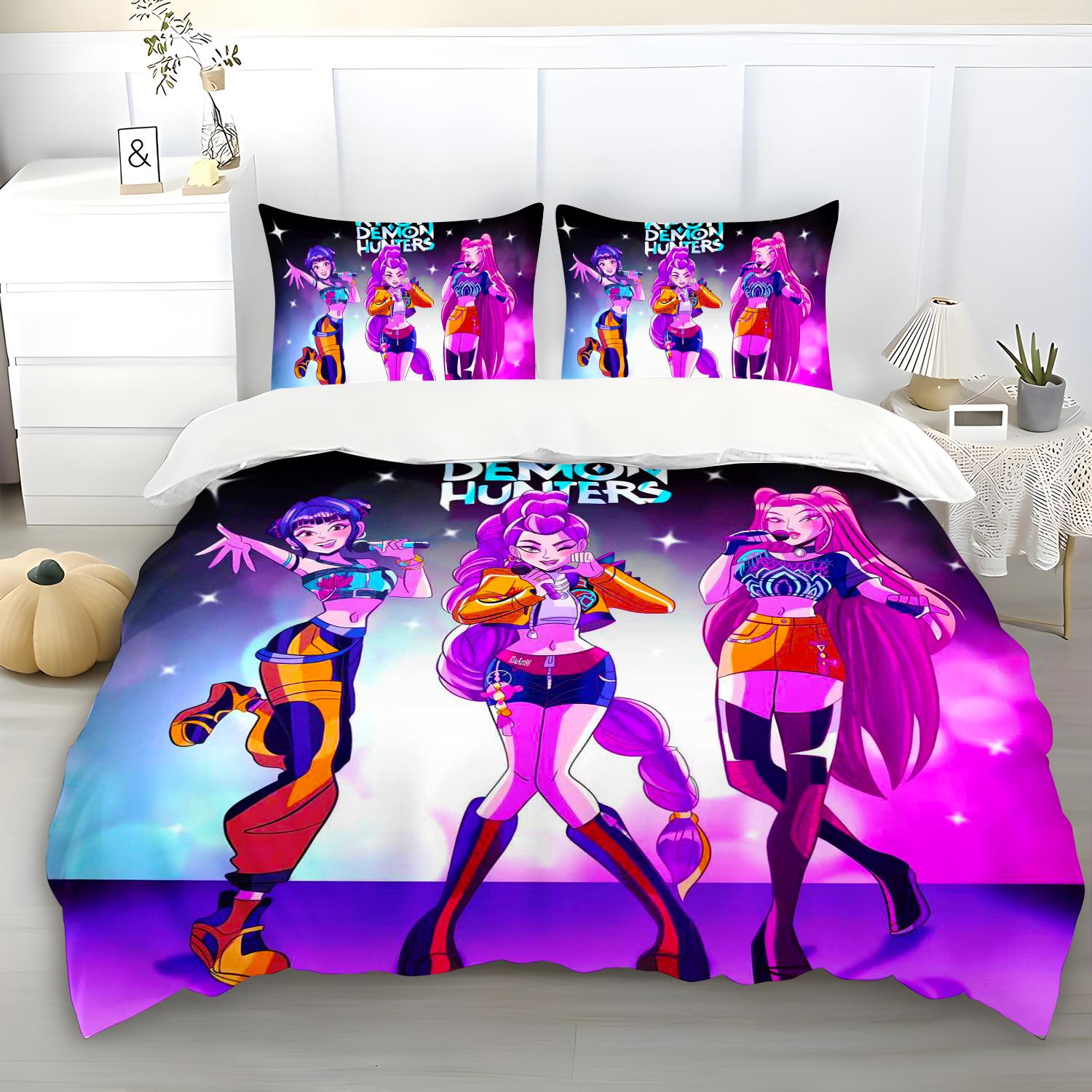 

Kpop Witch Hunting Girl Group Duvet Cover Set Idol Rumi Bedding Set Theme Bedroom Decor For Girls Christmas Gifts 135x200cm