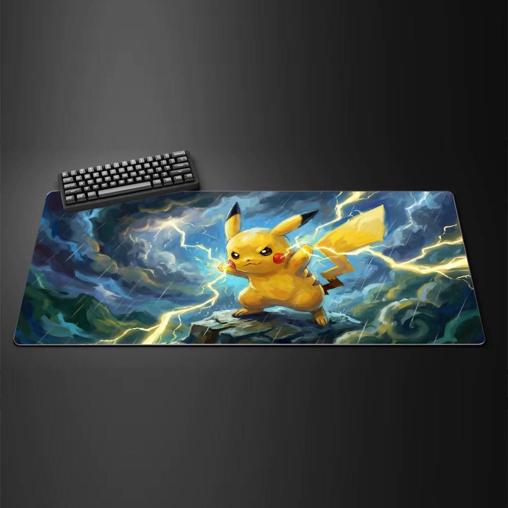 Pokemon Pikachu Gaming Mouse Pad Large Rubber Keyboard Desk Mat With 2MM Lock Edge Design