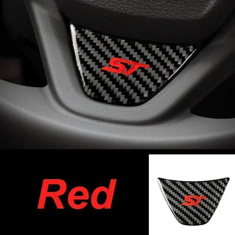 Carbon Fiber Steering Wheel Sticker Emblem For Ford New Fiesta MK7 2009-2017 Ecosport 2012-2017 ST Logo Car Decals Accessories