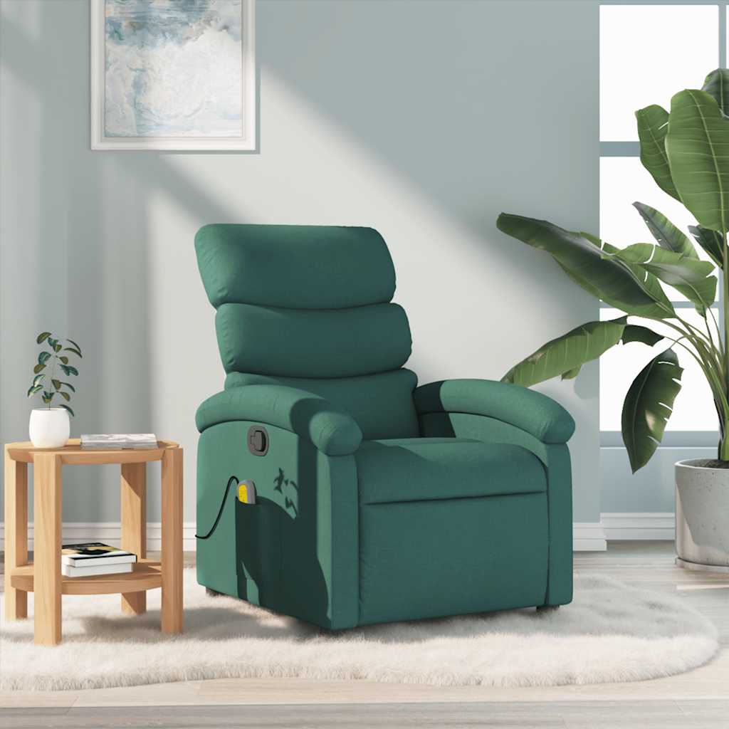 Massage Chair Dark Green Fabric