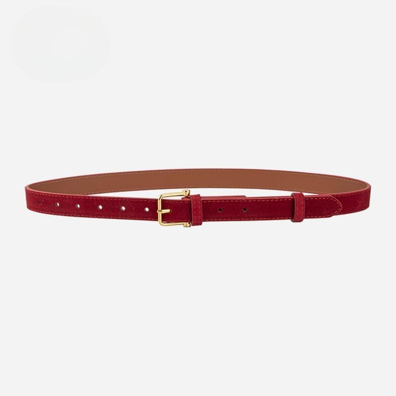 New Matte Design Sense Women's Genuine Leather Belt Retro Versatile Suit Jeans Accessories Commuting Belt