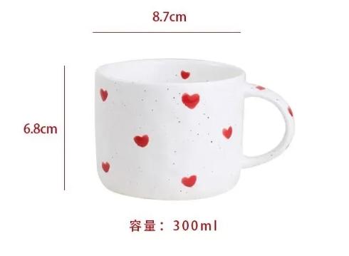Tazza da Caffè 300ml 10oz con Motivo a Cuore Personalità Creativa Design Unico Tazza in Ceramica con Manico Bel Regalo per Migliori Amiche 1 Pezzo