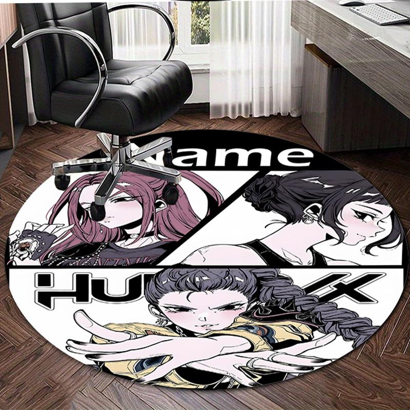 Personalized K-KPop Demon Hunters Round Chair Office Rug - Perfect for Mat, Office Chair & More - Ideal Gift for Birthdays and Holidays