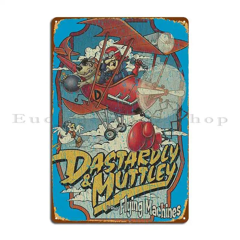 Dastardly And Muttley In Their Flying Machines Metal Sign Mural Cinema Cave Custom Home Tin Sign Poster 20x30cm(7.8x11.8inch)