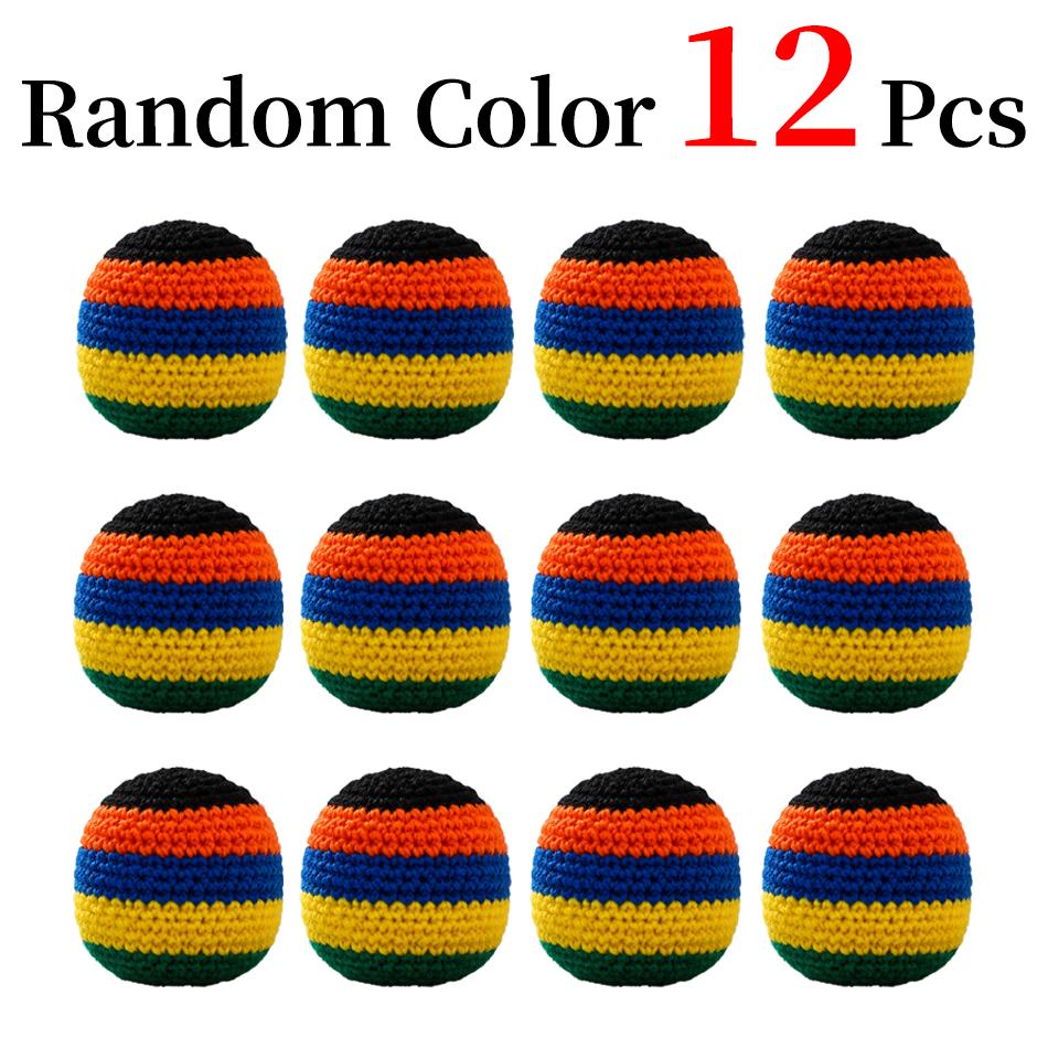 Regenbogen Handgefertigte Häkel-Hacky Sacks Weiche Langlebige Fußbälle Jonglierbälle Stressabbau Outdoor Indoor Hinterhof Party Aktivitäten