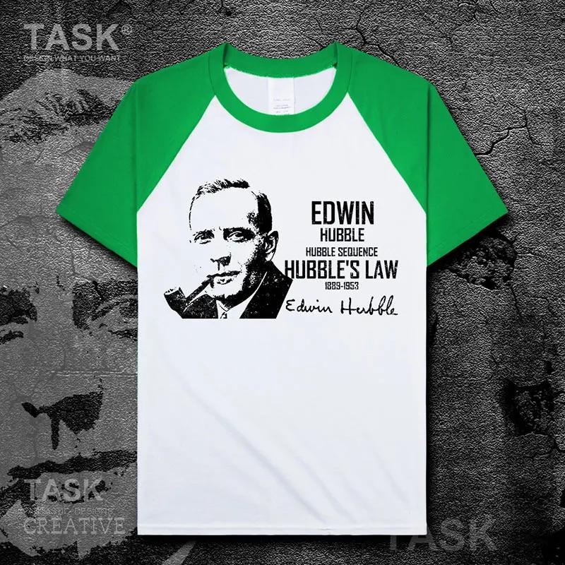 American Astronomer Adwin Hubble Portrait Print TShirt 100 Cotton ONeck Summer Short Sleeve Casual Unisexs Tshirt Size S3XL S