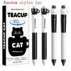 [TG835]Cute Teacup Cat Gel Pens 0.5mm Fun Animal Quick Dry Pen Creative Rotating Cat Pocket Pen For School & Office Use
