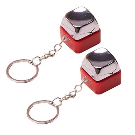 1/2 st Elektrisk Stöt Knapp Nyckelring Bärbar Ofarlig Stöt Tangentbord Leksak Nyckelring Hängande Dekoration Practical Joke Rekvisita Gag Present