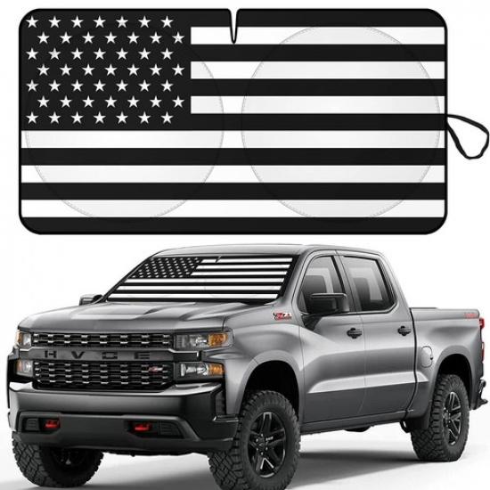 Auto Car Sun Shade Black Flag Front Window Windshield Sunshade Cover Truck SUV