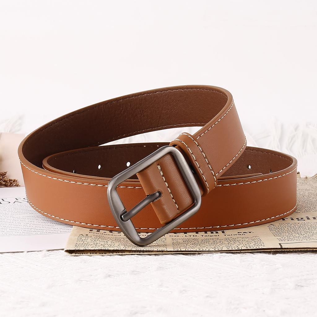 Cinto Fivela de Pino de Liga Cinto Masculino Moderno Masculino Simples Masculino e Feminino Mesmo Cinto Cinto Sutura de Carro