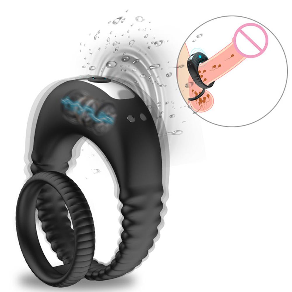 Leistungsstarker Penisring, erotischer Vibrator, Sexspielzeug für Paare, Penis-Cockring für Männer, Verzögerung der Ejakulation, Sexules Shop, Spielzeug für Erwachsene, 18