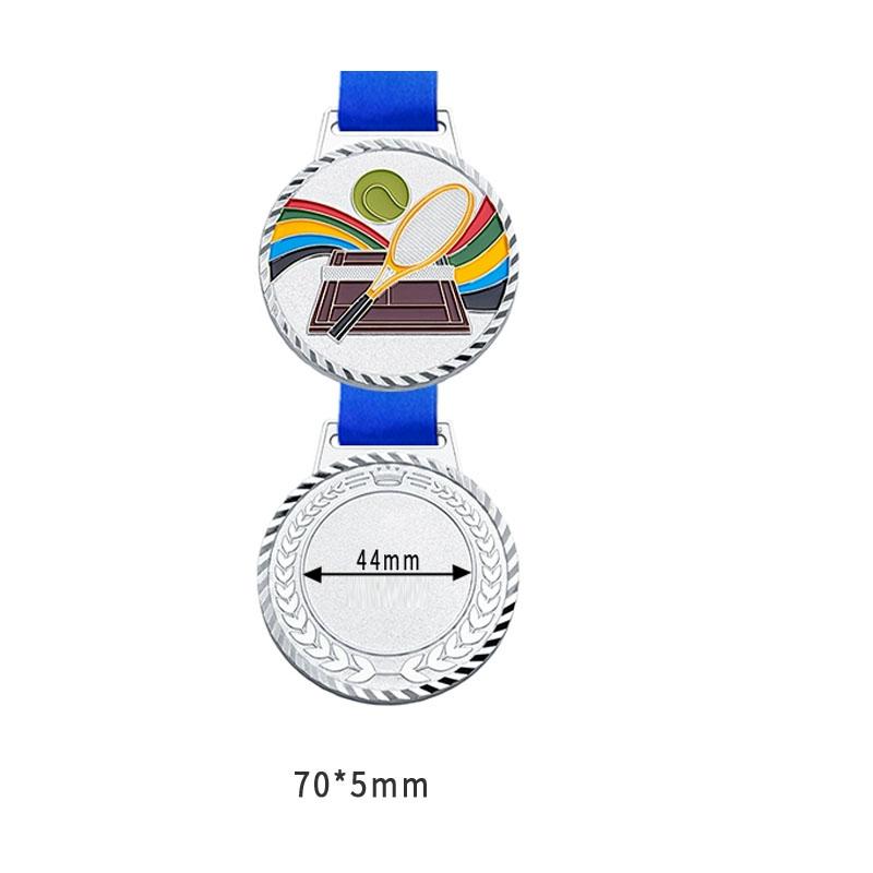 Customization Metal Tennis Baked Paint Medal Sports Meeting Children's School Souvenirs Award Hanging Around the Neck Decor, 2Pc