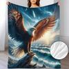 Super Soft Eagle Pattern Blanket, Air Conditioning Blanket, Flannel Dormitory Office Nap Throw, Printed Fleece Blanket, Gift for