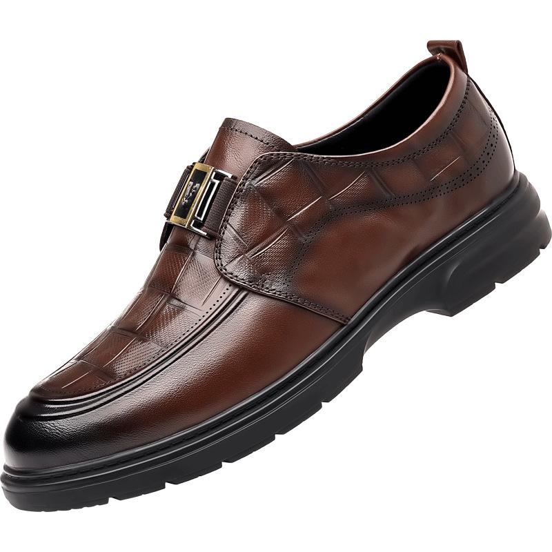 Fashion 2025 Spring Autumn Big Head Derby Shoes for Men Fashion Casual New Leather Wedding Shoes Male Solid Color Luxury Dress Shoe Man