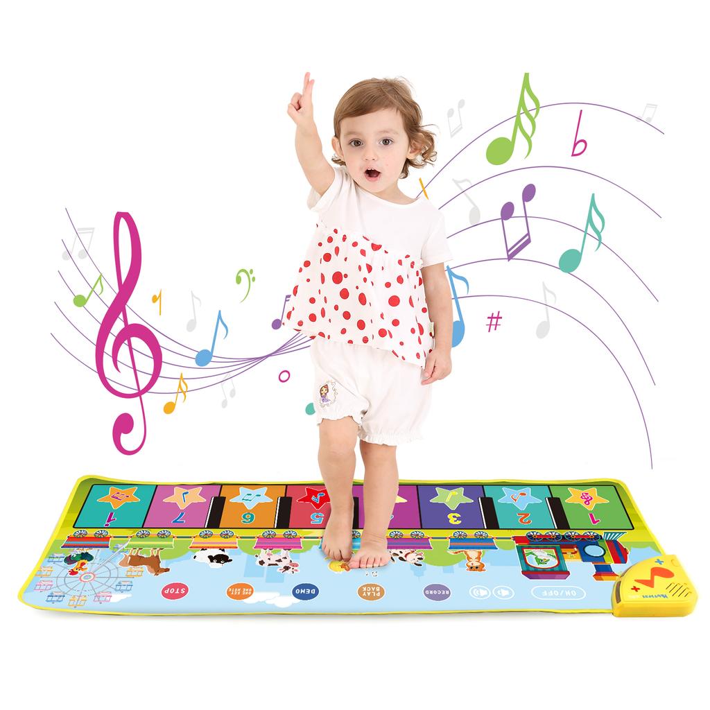 100x38cm Kid Animal Music Piano Mat Toddlers Floor Keyboard Dance Mat 13 Key Kid Musical Toys Educational Toys for Kid Gifts