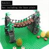 MOC Small Particle Scene Mountain Top Suspension Bridge Building Blocks Cliff Chain Bridge Wood Plank Soft Ladder Model.