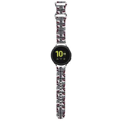Hello Kitty Universal Strap Hkuwmsdiesk Silicone Heads & Stripes Black/Black Strap 20Mm