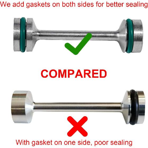 3mirrors UPGRADE Billet Aluminum Oil Diverter Barbell w/DOUBLE O-rings, Oil Tube Hold Down, Front Gallery Plug Compatible with GM LS Engines, Better