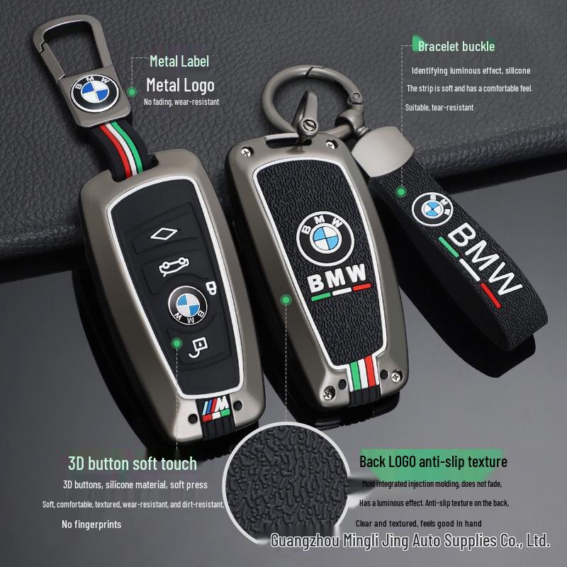 BMW Car Key Case for 1 Series, 3 Series (320li/325li), 5 Series (520/525li), 7 Series, X3, X5.