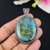 Labradorite Gemstone Handmade 925 Sterling Silver Jewelry Pendant 2.60" KG-92